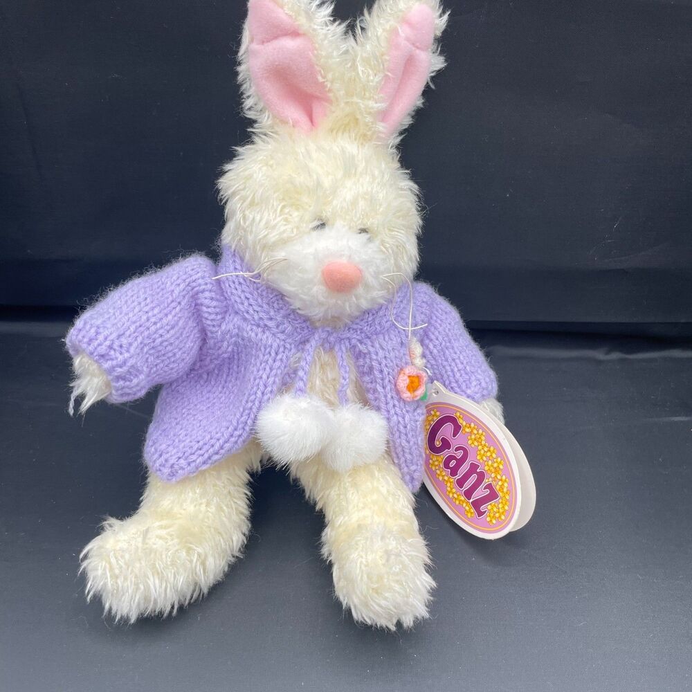 Ganz Heritage Collection Bunny‎ Rabbit Plush Toy In Lavender Sweater NWT